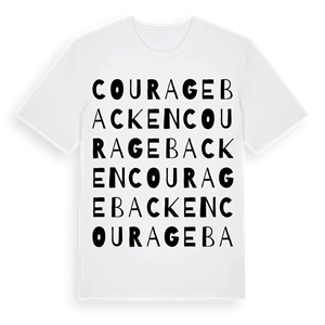 Couragebacken ordlek t-shirt – ekologisk bomull t-shirt från Pinshirt