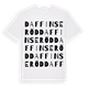 White t-shirt med Daffinseröd ordlek t-shirt