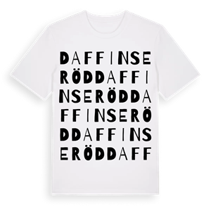 Daffinseröd ordlek t-shirt – ekologisk bomull t-shirt från Pinshirt