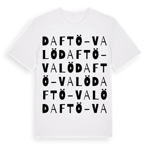 Daftö-Valö ordlek t-shirt – ekologisk bomull t-shirt från Pinshirt