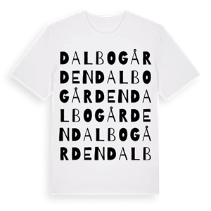 Dalbogården ordlek t-shirt – ekologisk bomull t-shirt från Pinshirt