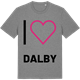 Mid Heather Gray t-shirt med Jag älskar Dalby t-shirt stort tryck