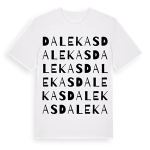 Dalekas ordlek t-shirt – ekologisk bomull t-shirt från Pinshirt