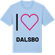 Blue Soul t-shirt med Jag älskar Dalsbo t-shirt stort tryck