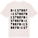 Vintage White t-shirt med Dalstorp ordlek t-shirt