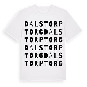 Dalstorp torg ordlek t-shirt – ekologisk bomull t-shirt från Pinshirt