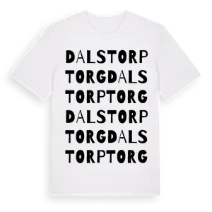 Dalstorp Torg ordlek t-shirt – ekologisk bomull t-shirt från Pinshirt