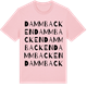 Pink Cotton t-shirt med Dammbacken ordlek t-shirt