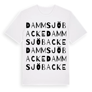 Dammsjöbacke ordlek t-shirt – ekologisk bomull t-shirt från Pinshirt