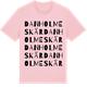 Pink Cotton t-shirt med Danholme skär ordlek t-shirt