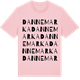 Pink Cotton t-shirt med Dannemarka ordlek t-shirt