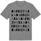 Mid Heather Gray t-shirt med Dannemarka ordlek t-shirt