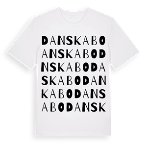 Danskabo ordlek t-shirt – ekologisk bomull t-shirt från Pinshirt