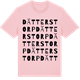 Pink Cotton t-shirt med Dätterstorp ordlek t-shirt