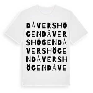 Dåvershögen ordlek t-shirt – ekologisk bomull t-shirt från PinShirt