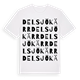 White t-shirt med Delsjökärr ordlek t-shirt