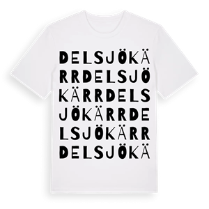 Delsjökärr ordlek t-shirt – ekologisk bomull t-shirt från Pinshirt