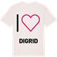 Vintage White t-shirt med Jag älskar Digrid t-shirt stort tryck