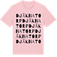 Pink Cotton t-shirt med Djäknatorp ordlek t-shirt