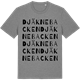 Mid Heather Gray t-shirt med Djäknebacken ordlek t-shirt