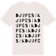 Vintage White t-shirt med Djupesik ordlek t-shirt