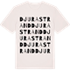 Vintage White t-shirt med Djurastrand ordlek t-shirt