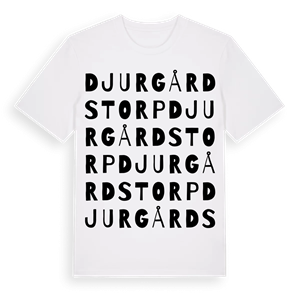 Djurgårdstorp ordlek t-shirt – ekologisk bomull t-shirt från Pinshirt