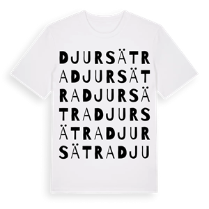 Djursätra ordlek t-shirt – ekologisk bomull t-shirt från Pinshirt