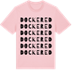 Pink Cotton t-shirt med Dockered ordlek t-shirt