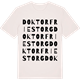 Vintage White t-shirt med Doktor Fries Torg ordlek t-shirt