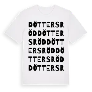 Döttersröd ordlek t-shirt – ekologisk bomull t-shirt från Pinshirt