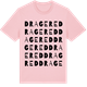 Pink Cotton t-shirt med Dragered ordlek t-shirt