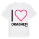 White t-shirt med Jag älskar Draghem t-shirt stort tryck
