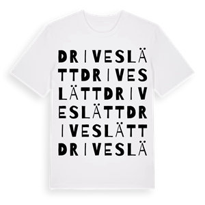 Driveslätt ordlek t-shirt – ekologisk bomull t-shirt från Pinshirt