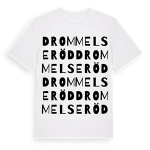 Drommelseröd ordlek t-shirt – ekologisk bomull t-shirt från Pinshirt