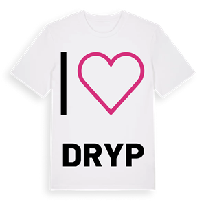 Jag älskar Dryp t-shirt stort tryck – ekologisk bomull t-shirt från Pinshirt