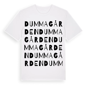 Dummagården ordlek t-shirt – ekologisk bomull t-shirt från Pinshirt
