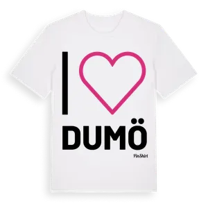 Jag älskar Dumö t-shirt stort tryck – ekologisk bomull t-shirt från Pinshirt