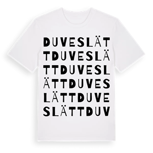 Duveslätt ordlek t-shirt – ekologisk bomull t-shirt från Pinshirt