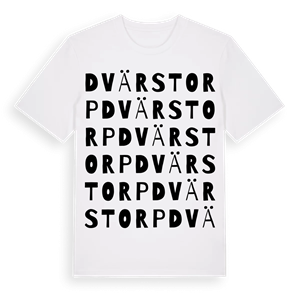Dvärstorp ordlek t-shirt – ekologisk bomull t-shirt från Pinshirt