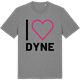 Mid Heather Gray t-shirt med Jag älskar Dyne t-shirt stort tryck