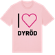 Pink Cotton t-shirt med Jag älskar Dyröd t-shirt stort tryck