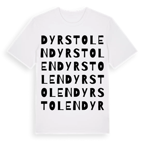Dyrstolen ordlek t-shirt – ekologisk bomull t-shirt från Pinshirt
