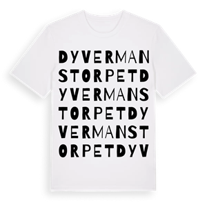 Dyvermanstorpet ordlek t-shirt – ekologisk bomull t-shirt från Pinshirt