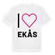 White t-shirt med Jag älskar Ekås t-shirt stort tryck