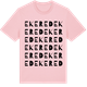 Pink Cotton t-shirt med Ekered ordlek t-shirt