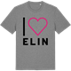 Mid Heather Gray t-shirt med Jag älskar Elin t-shirt stort tryck