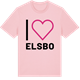 Pink Cotton t-shirt med Jag älskar Elsbo t-shirt stort tryck