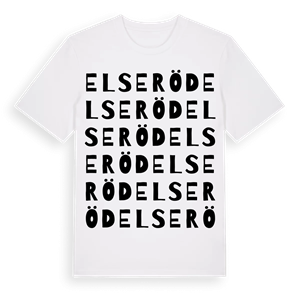 Elseröd ordlek t-shirt – ekologisk bomull t-shirt från Pinshirt