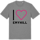 Mid Heather Gray t-shirt med Jag älskar Emyhill t-shirt stort tryck